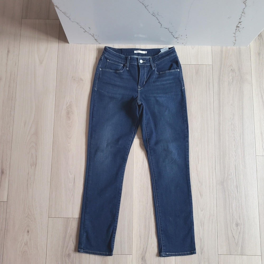 Levis Jeans Womens 30x30 Blue Dark Wash Mid Rise Skinny Classic Stretch Denim